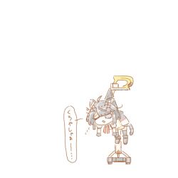  1girl animal_ears arknights arknights:_endfield black_hair cat_ears closed_eyes commentary_request eyepatch open_mouth simple_background solo speech_bubble tail tangtang_(arknights) tiger_ears tiger_girl tiger_tail white_background yatagae_(yatuno_llc) 