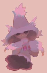  closed_eyes closed_mouth full_body happy highres hinekure mismagius no_humans pink_background pokemon pokemon_(creature) simple_background solo wavy_mouth 