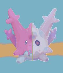  black_eyes closed_mouth commentary_request corsola full_body galarian_corsola highres hinekure looking_at_viewer no_humans original pokemon pokemon_(creature) red_pupils solo split_theme 