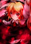  1girl blonde_hair ex-rumia highres kuroyume_(dark495) looking_at_viewer parted_lips red_eyes rumia short_hair solo touhou 