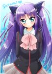  1girl blue_eyes little_busters!! long_hair nananeko purple_hair sasasegawa_sasami school_uniform twintails 