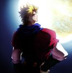  1boy blonde_hair dio_brando full_moon jojo_no_kimyou_na_bouken kurimaru_(1700107604) moon red_eyes scarf solo 