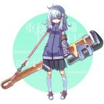  1girl adjustable_wrench hair_over_eyes highres long_hair original sakuya_tsuitachi solo white_hair wrench 