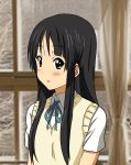  1girl akiyama_mio black_eyes black_hair highres k-on! long_hair maabe school_uniform 