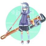  1girl adjustable_wrench hair_over_eyes highres long_hair original sakuya_tsuitachi solo white_hair wrench 