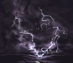 hakika lightning nagae_iku ocean storm storm_clouds touhou 