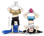  enma_ai handstand headstand izumi_konata jigoku_shoujo lucky_star shorts translated trembling upside-down 