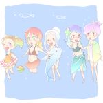  bad_id barefoot bikini bikini_skirt blush casual_one-piece_swimsuit closed_eyes dolphin feldt_grace green_eyes gundam gundam_00 haro innertube long_hair mileina_vashti one-piece_swimsuit pink_hair ponytail purple_eyes purple_hair red_eyes sarong smile soma_peries swimsuit tieria_erde twintails violet_eyes white_hair 