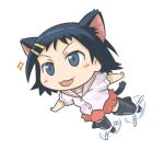  cat_ears cat_tail chibi denden ikeda_kana lowres parody saki school_uniform strike_witches striker_unit striker_units tail 
