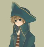  blue_eyes brown_hair hat kingdom_hearts male pirate pirate_hat sana423 simple_background solo sora_(kingdom_hearts) 