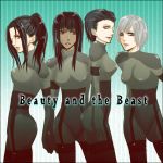  beauty_and_beast_corps black_hair blue_eyes bodysuit brown_eyes crying_wolf grey_hair kadita laughing_octopus long_hair metal_gear metal_gear_solid metal_gear_solid_4 raging_raven screaming_mantis short_hair 