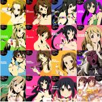  apron bangs bare_shoulders beads black_hair blonde_hair blue_eyes blunt_bangs blush bracelet breasts brown_eyes brown_hair cleavage death_devil drum everyone extra eyebrows glasses guitar hair_ornament hairband hairclip highres hime_cut hirasawa_ui hirasawa_yui horns instrument jewelry k-on! keyboard keyboard_(instrument) kimura_fumie kotobuki_tsumugi long_hair manabe_nodoka mask nakano_azusa namayake_girls necklace panties pantyshot ponytail short_hair smile striped striped_panties tainaka_ritsu twintails underwear yamanaka_sawako 