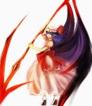  blue_hair hat polearm red_eyes remilia_scarlet short_hair torinohito touhou weapon wings 
