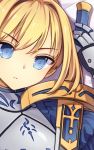 1girl armor blonde_hair blue_eyes dakimakura excalibur fate/stay_night fate_(series) kyuri_(405966795) saber sample solo sword weapon 