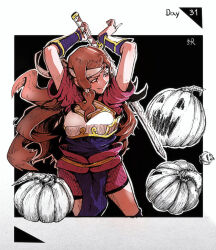  1girl armor brown_eyes brown_hair fire_emblem fire_emblem_fates hana_(fire_emblem) headband japanese_armor japanese_clothes katana long_hair samurai sword syuzaki weapon white_armor white_headband 