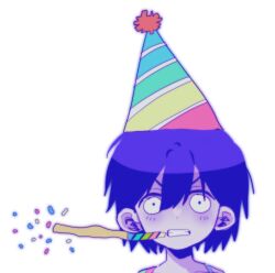  1boy absurdres androgynous blue_hat blush checkered_clothes checkered_shirt child clenched_teeth close-up collarbone colored_skin confetti derivative_work double-parted_bangs green_hat hair_behind_ear hair_between_eyes hat highres kel_(headspace)_(omori) kel_(omori) male_focus my_loleeta no_sclera official_alternate_eye_color omori party_hat party_horn pom_pom_(clothes) portrait purple_hair red_hat shirt short_hair simple_background solo straight-on striped_hat teeth v-shaped_eyebrows white_background white_eyes white_hat white_skin wide-eyed yellow_hat 