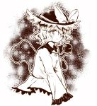  1girl bow bust hat hat_bow komeiji_koishi long_sleeves monochrome shirt solo third_eye touhou uranaishi_(miraura) wide_sleeves 