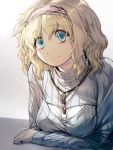  1girl alice_margatroid alternate_costume animated animated_png blonde_hair blue_eyes blush breasts cleavage cleavage_cutout geppewi jewelry looking_at_viewer necklace non-looping_animation open-chest_sweater open_mouth ribbed_sweater short_hair sketch smile solo sweater thumbnail_surprise touhou translated 