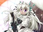  chaika_trabant coffin cropped eyebrows gun highres hitsugi_no_chaika ranbu_hararin rifle weapon white_hair 