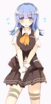  blue_hair gloves hatsukaze_(kantai_collection) highres kantai_collection kinona long_hair ribbon school_uniform skirt solo 