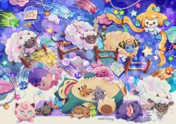  ... ._. :3 =_= anger_vein angry aqua_eyes artist_name closed_eyes closed_mouth commentary counting_sheep dedenne ditto drifloon eevee espurr eyelashes fangs fence floating gengar goomy highres holding holding_microphone jigglypuff jirachi lying mareep martissey microphone minior minior_(blue_core) minior_(core) minior_(green_core) minior_(indigo_core) minior_(orange_core) minior_(red_core) minior_(violet_core) minior_(yellow_core) motion_lines mudkip musharna no_humans nostrils on_back on_side open_mouth pokemon pokemon_(anime) pokemon_(classic_anime) pokemon_(creature) pokemon_focus ponytail sleeping smile smoliv snorlax sparkle star_(symbol) tearing_up teeth tinkaton tongue tongue_out transformed_ditto u_u untranslatable_commentary wooden_fence wooloo zzz 