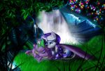  cave crystal dragon my_little_pony my_little_pony_friendship_is_magic no_humans rarity spike_(my_little_pony) water waterfall 