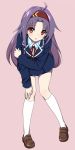  1girl bent_over hairband long_hair purple_hair raind red_eyes school_uniform sword_art_online yuuki_(sao) 