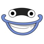  absurdres black_eyes blue_lips close-up face flat_color ghost grin highres lips looking_at_viewer no_humans sharumon smile solo whisper_(youkai_watch) youkai_watch 