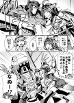  4girls bumblebee comic grimlock hiei_(kantai_collection) inazuma_(kantai_collection) kamizono_(spookyhouse) kantai_collection kongou_(kantai_collection) multiple_girls optimus_prime transformers 