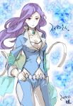  1girl dated highres jewelry long_hair necklace personification pokemon purple_hair red_eyes sketch solo suicune zou_(oku) 