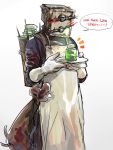  1boy apron blush gloves idachi jar plate safe solo the_evil_within the_keeper 