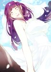  bare_shoulders dress hako_ichiiro hyuuga_hinata lavender_eyes long_hair naruto petals purple_hair sky solo_focus wedding_dress 