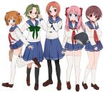  5girls blush haramura_nodoka kataoka_yuuki looking_at_viewer miyanaga_saki multiple_girls saki school_uniform serafuku shisoneri smile takei_hisa 