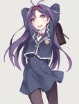  1girl alternate_costume bag furumiya_haiji hairband long_hair pantyhose purple_hair school_uniform sword_art_online violet_eyes yuuki_(sao) 