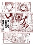  1boy 1girl admiral_(kantai_collection) alternate_costume attack coat comic fur_trim hat i-8_(kantai_collection) kantai_collection long_hair monochrome ribbon scarf sketch steam twintails yua_(checkmate) 