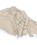  1boy 1girl 5-502 closed_eyes facial_hair jacket labcoat legwear_under_shorts lying makise_kurisu monochrome okabe_rintarou pantyhose shorts sleeping steins;gate stubble 