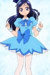  1girl :o blue_eyes blue_hair dokidoki!_precure hat hishikawa_rikka long_hair looking_at_viewer manji_(tenketsu) pantyhose precure solo 