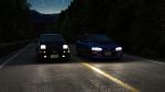  ae86 car forest highres initial_d motor_vehicle nature night no_humans pacochan road star_(sky) toyota tree vehicle 