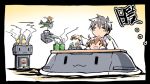  1boy 4girls :3 :d =3 =d admiral_(kantai_collection) airplane brown_hair cha_(kantai_collection) character_request chibi cup fairy_(kantai_collection) green_eyes hiyoko_(kantai_collection) ishiki_(okota) kantai_collection kotatsu midori_(kantai_collection) multiple_girls open_mouth rashinban_musume rensouhou-chan size_difference smile table teacup teapot translation_request |_| 