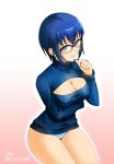 1girl blue_eyes blue_hair breasts ciel highres melty_blood solo tsukihime type-moon 