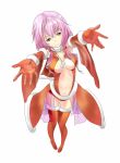  1girl adapted_costume bare_shoulders breasts center_opening cleavage detached_sleeves elbow_gloves gloves guilty_crown hair_ornament hairclip highres long_hair looking_at_viewer navel pink_hair red_eyes smile solo thigh-highs twintails yuzuriha_inori 