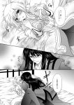  1boy 1girl blush coat comic couple estellise_sidos_heurassein gloves hetero kurobe_sclock long_hair pants short_hair shy tales_of_(series) tales_of_vesperia tears trembling yuri_lowell 