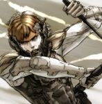  1boy cyborg fuji_(d38635s10) knife metal_gear_(series) metal_gear_solid_4 raiden sheath solo white_hair 