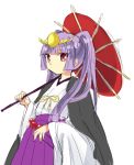  androgynous haori japanese_clothes kimono oriental_umbrella purple_hair puzzle_&amp;_dragons red_eyes solo twintails umbrella yomi_(p&amp;d) 