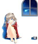  camera charlotte_(anime) comet na-ga night night_sky simple_background sky tomori_nao window 