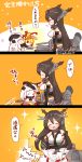  2girls :d black_hair box chibi gift gift_box hat headgear kantai_collection kidnapping kobone long_hair machinery multiple_girls nagato_(kantai_collection) northern_ocean_hime o_o open_mouth sack santa_hat shinkaisei-kan smile take_it_home translation_request turret white_hair white_skin 