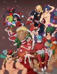  4girls 6+boys abs absurdres adapted_costume antlers baton boots bow candy candy_cane christmas christmas_tree cup doughnut dress female gamagoori_ira gift hat highres inumuta_houka iori_shirou jakuzure_nonon junketsu kill_la_kill kinagase_tsumugu kiryuuin_satsuki living_clothes male mankanshoku_mako matoi_ryuuko mikisugi_aikurou mug multiple_boys multiple_girls nude one_eye_closed pom_pom_(clothes) ribbon sanageyama99 sanageyama_uzu santa_costume santa_hat senketsu shako_cap shirtless sitting skirt standing stuffed_animal stuffed_toy thigh-highs thigh_boots 