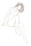  1girl leotard monochrome original sketch solo traditional_media yoshitomi_akihito 