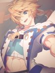  1boy blonde_hair blue_eyes eyepatch guilty_gear guilty_gear_xrd jewelry necklace sin_kiske smile tubuan_oisii 