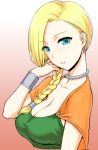  1girl bianca blonde_hair blue_eyes braid breasts bust cape choker dragon_quest dragon_quest_v earrings hair_flip hair_over_shoulder jewelry large_breasts long_hair single_braid solo st.germain-sal 